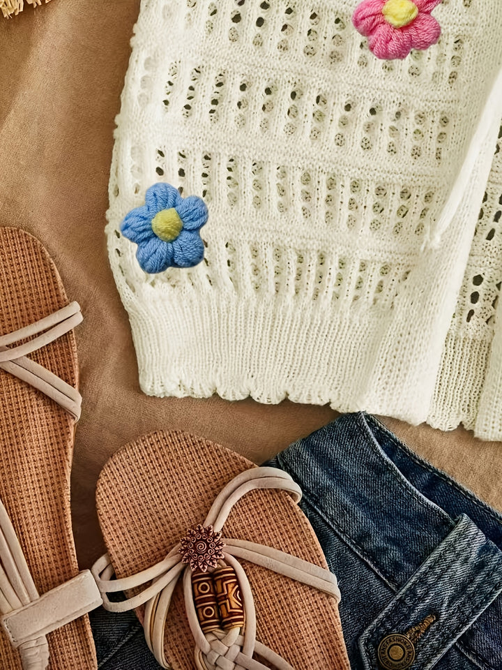 The Floral Open-Knit Cardigan