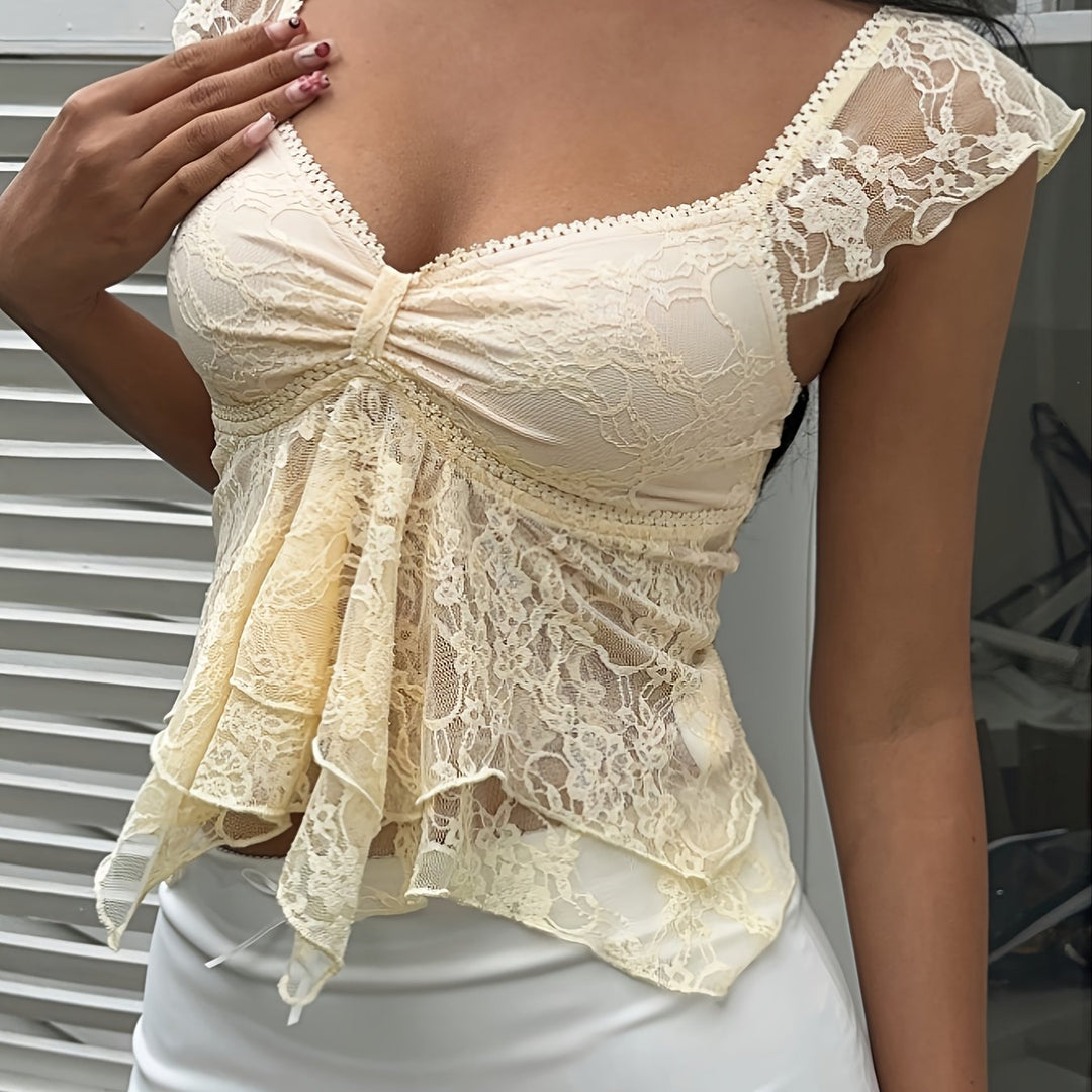 The Sheer Lace Tee