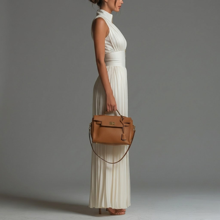 White Pleated Chiffon Set