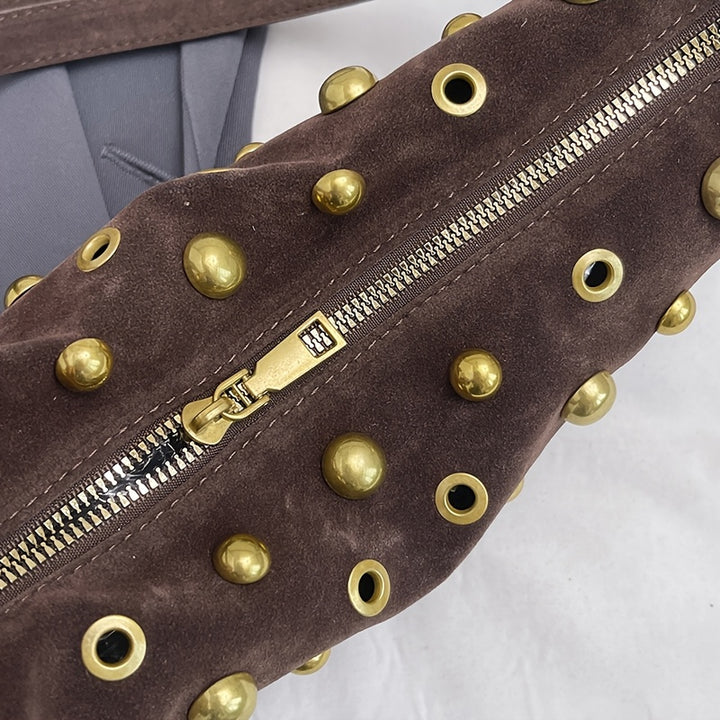 Raven Retro Rivet Crescent Bag – Punk & Street Style