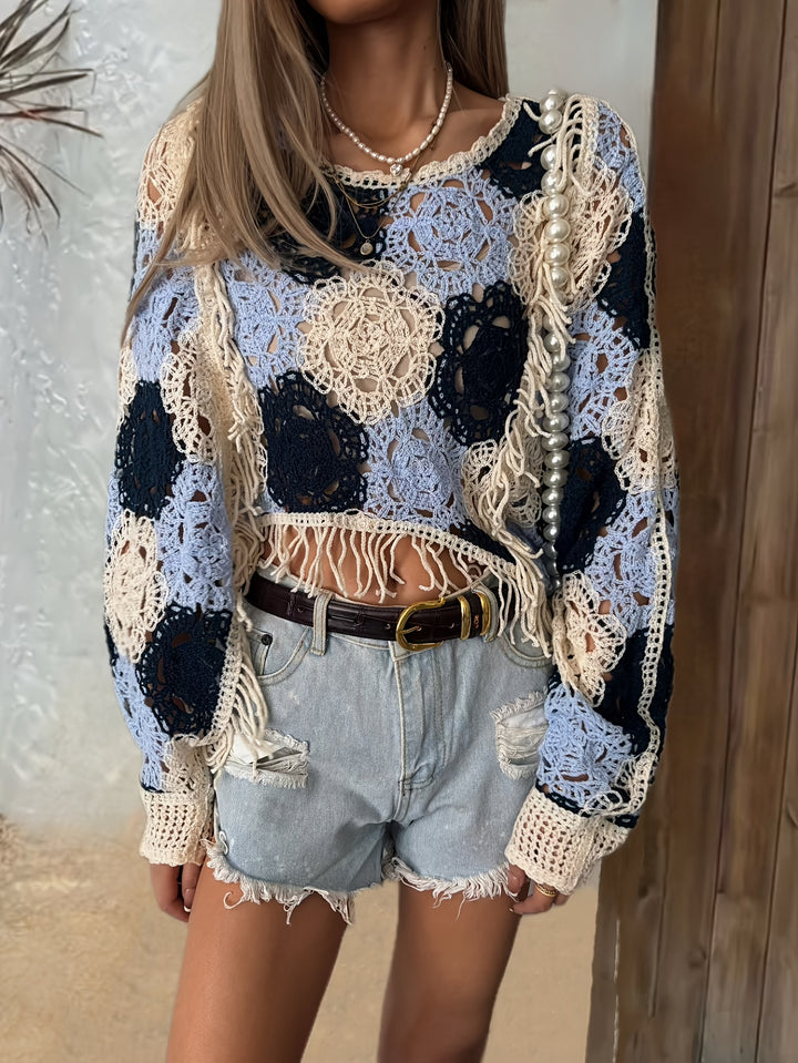 The Boho Fringe Long Sleeve Pullover