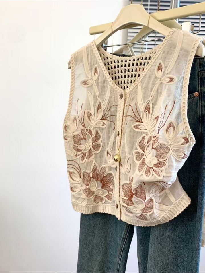 The Embroidered Crochet Cardigan