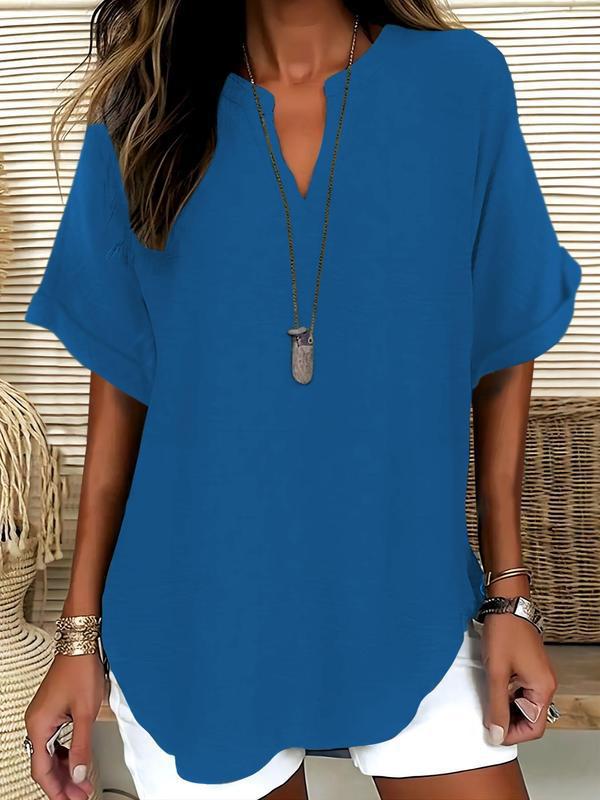 The Xalina Notched-Neck Blouse