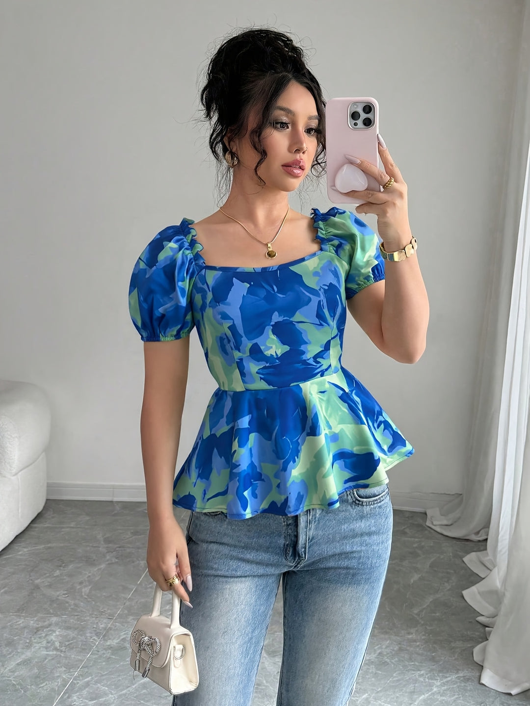 The Floral Square Neck Set