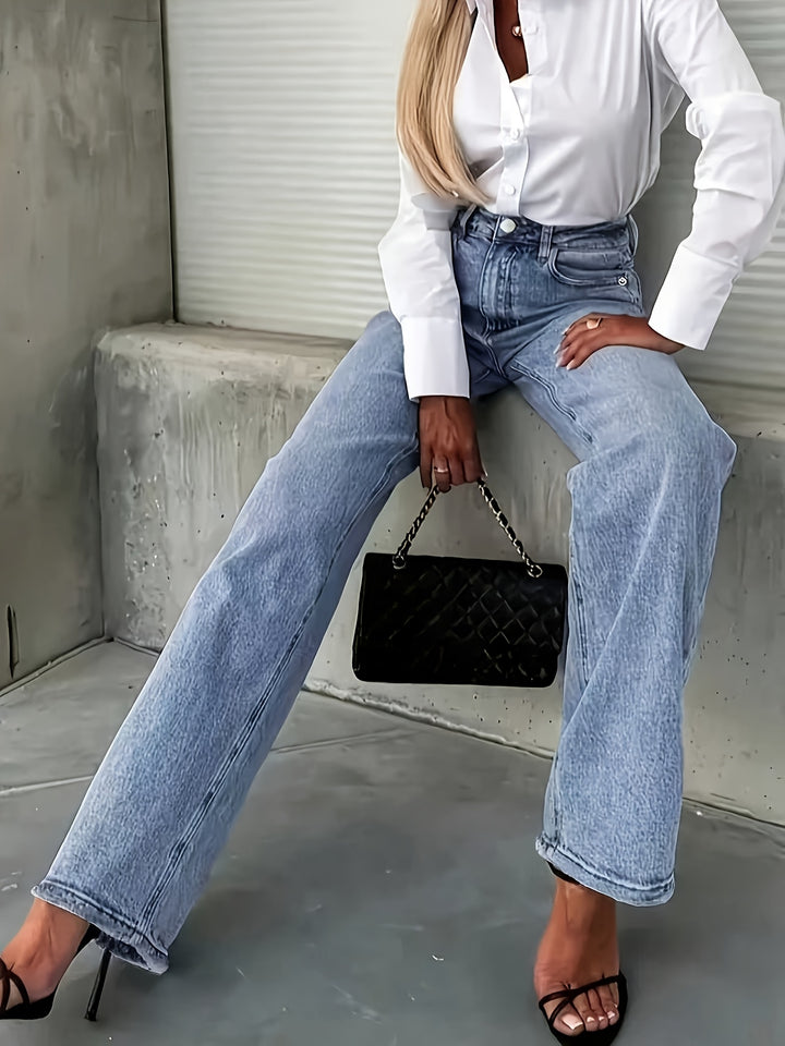 The Vintage Straight-Leg Jean — Mid-Wash