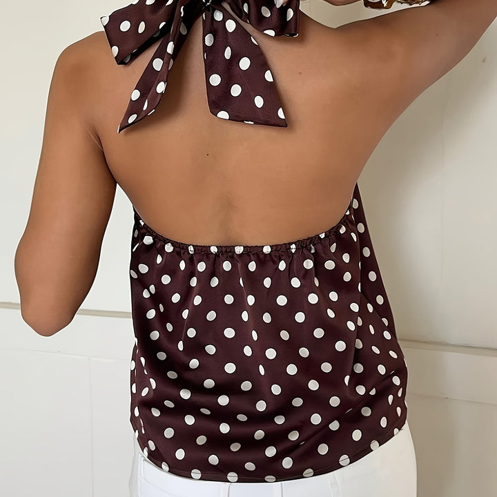 The Retro Polka Dot Halter Top