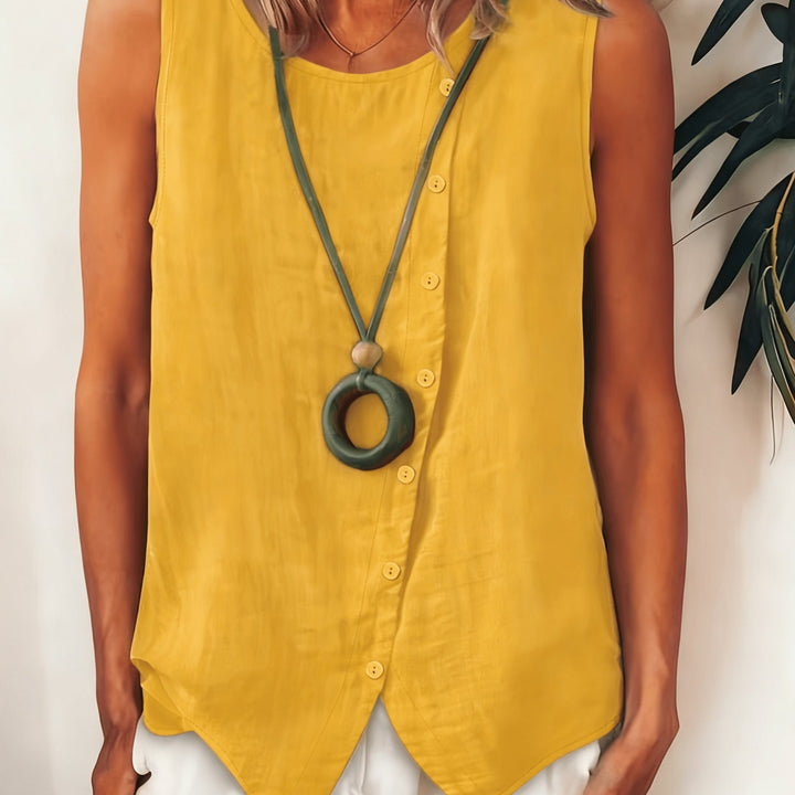 The Sleeveless Button-Up