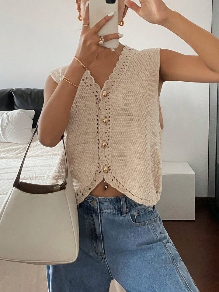 The V-Neck Button Sweater Vest