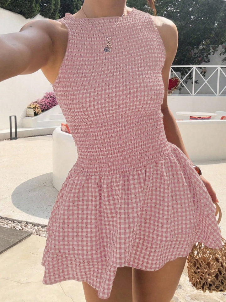 The Checkered Puff Dress