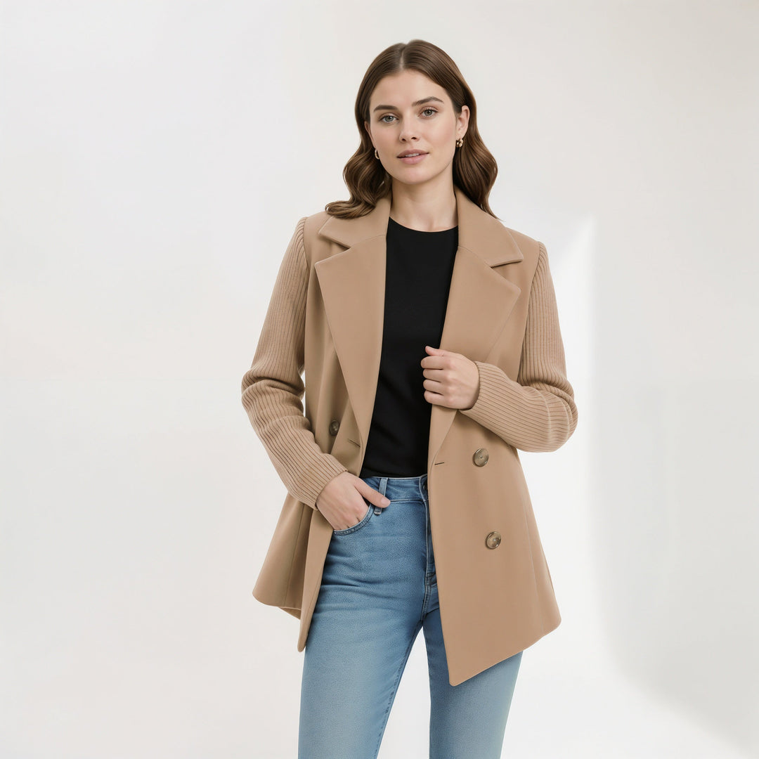The Sasha Blazer Coat by Mila and June — soft ribbed knit blazer with unstructured silhouette