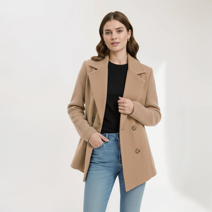 The Sasha Blazer Coat by Mila and June — soft ribbed knit blazer with unstructured silhouette