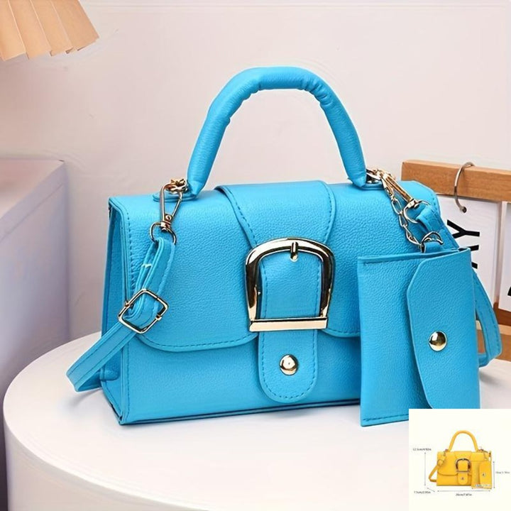 Golden Accent Buckle Bag