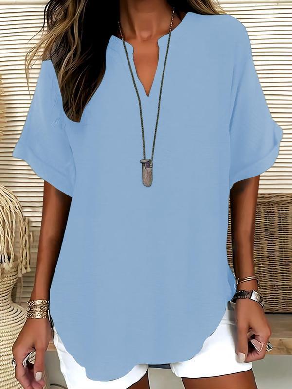 The Xalina Notched-Neck Blouse