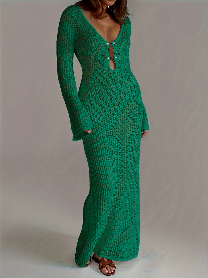 Riviera Crochet Beach Cover-Up — Long Maxi Dress