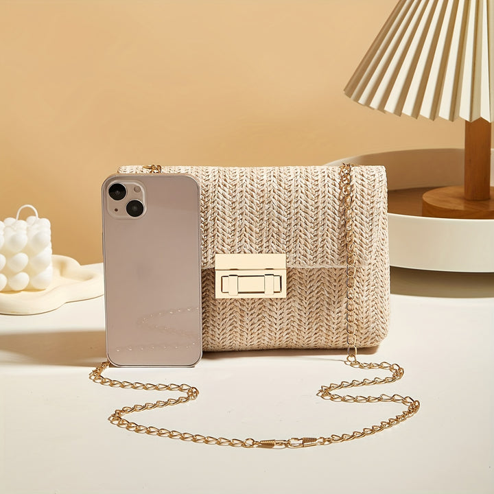 Mila&June's Shoulder Bag With Chain Lock, Small Square
