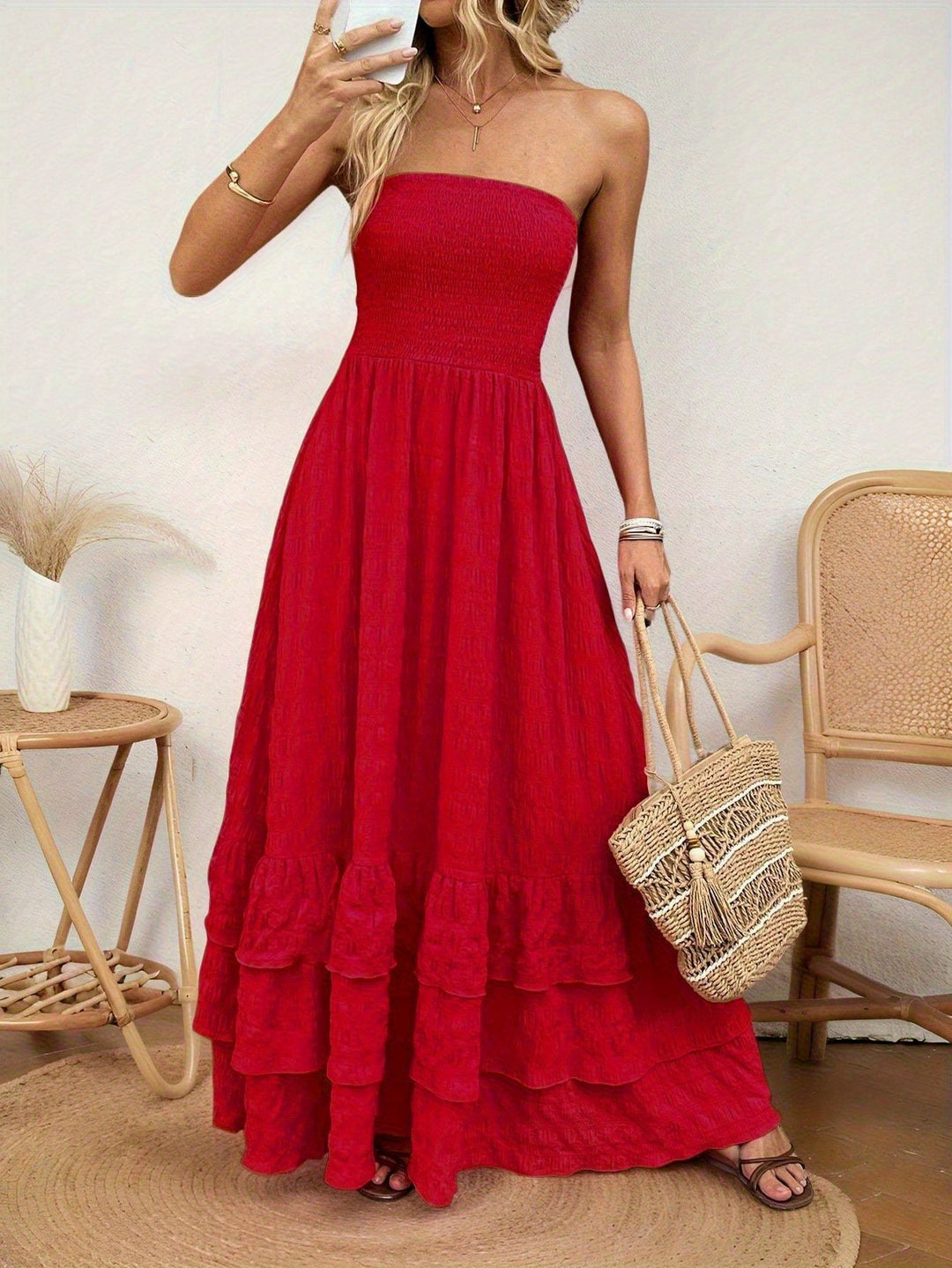 The Strapless Bohemian Maxi Dress