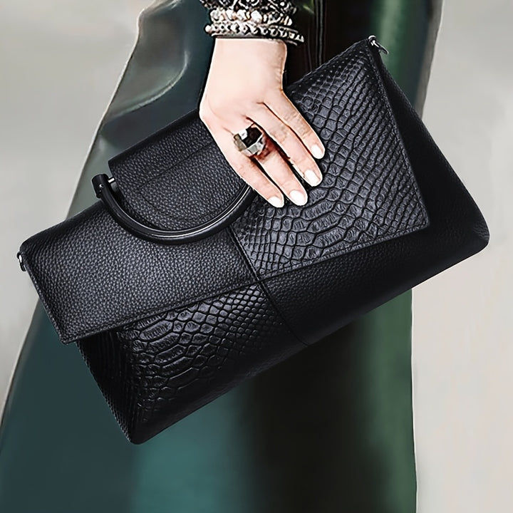 Mila&June's Shoulder Crossbody Bag Alligator Pattern Flap