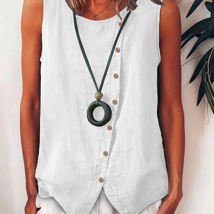The Sleeveless Button-Up