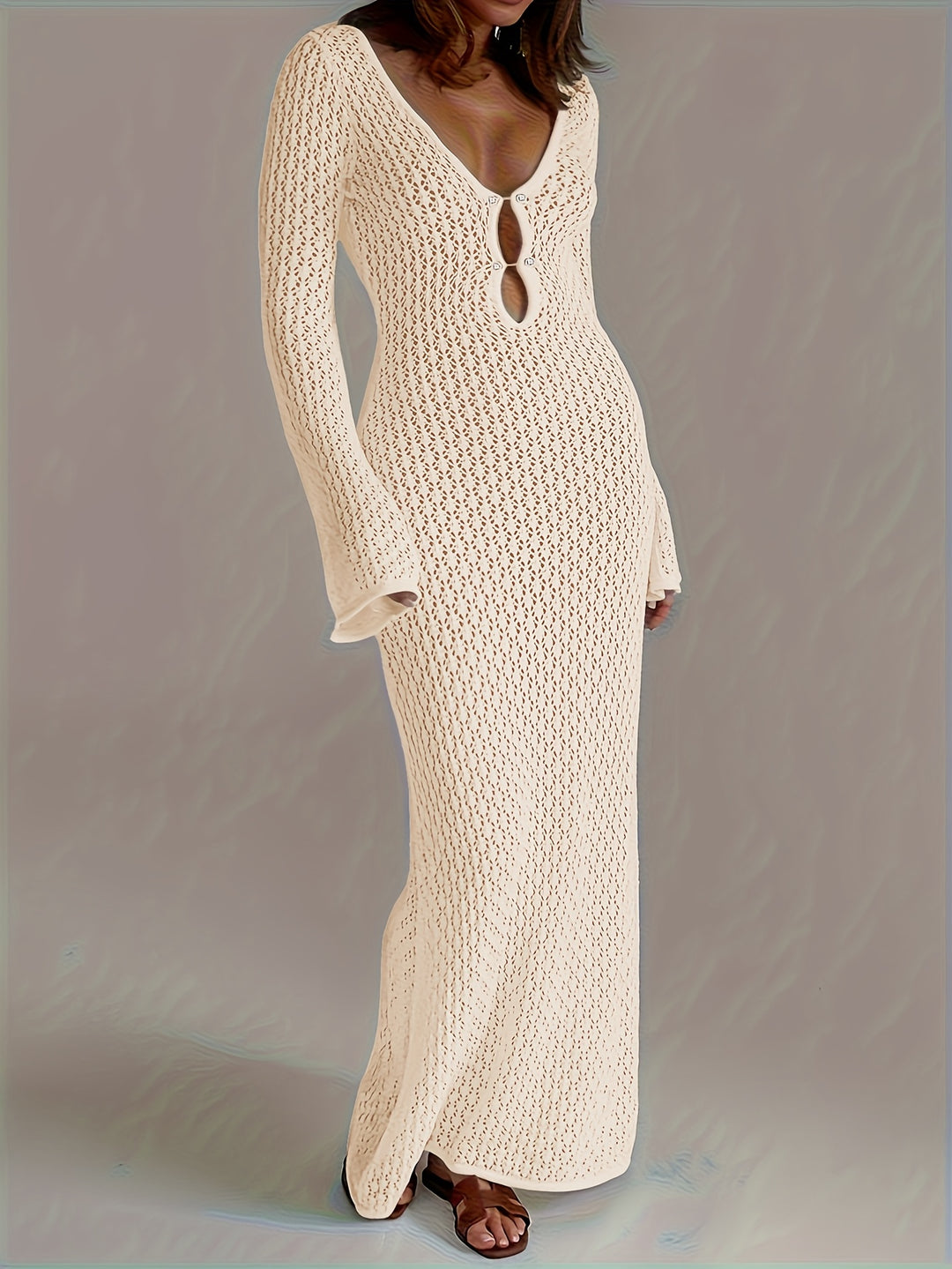 Riviera Crochet Beach Cover-Up — Long Maxi Dress