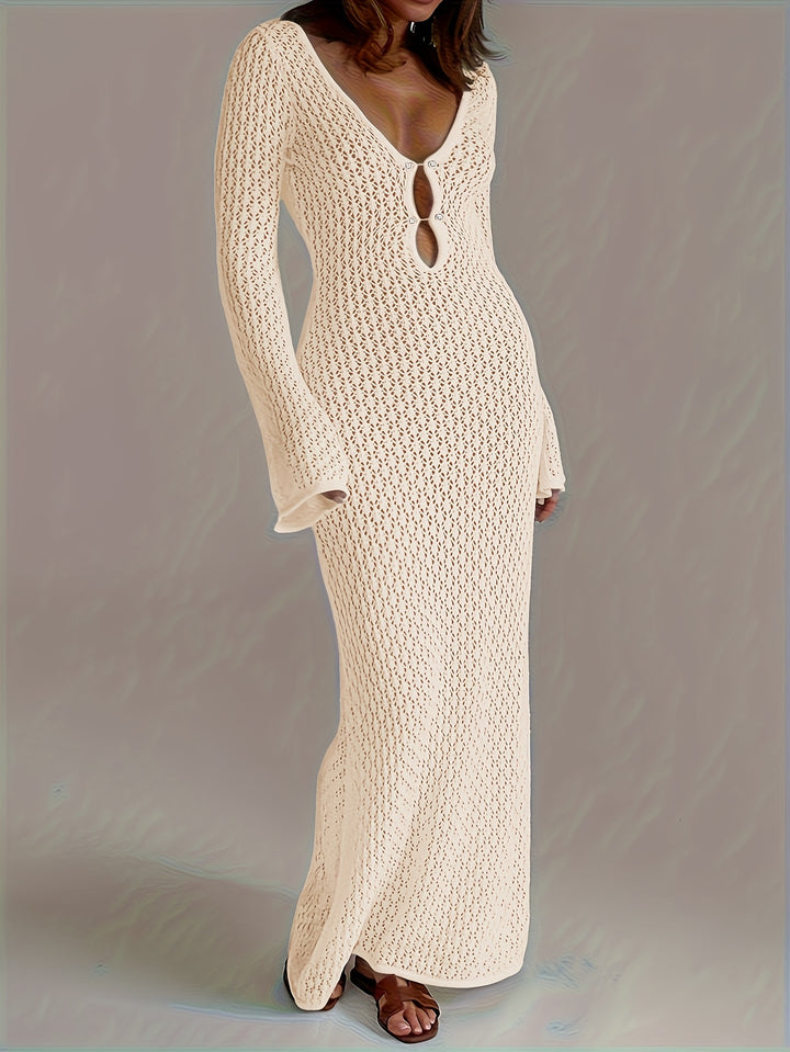 Riviera Crochet Beach Cover-Up — Long Maxi Dress