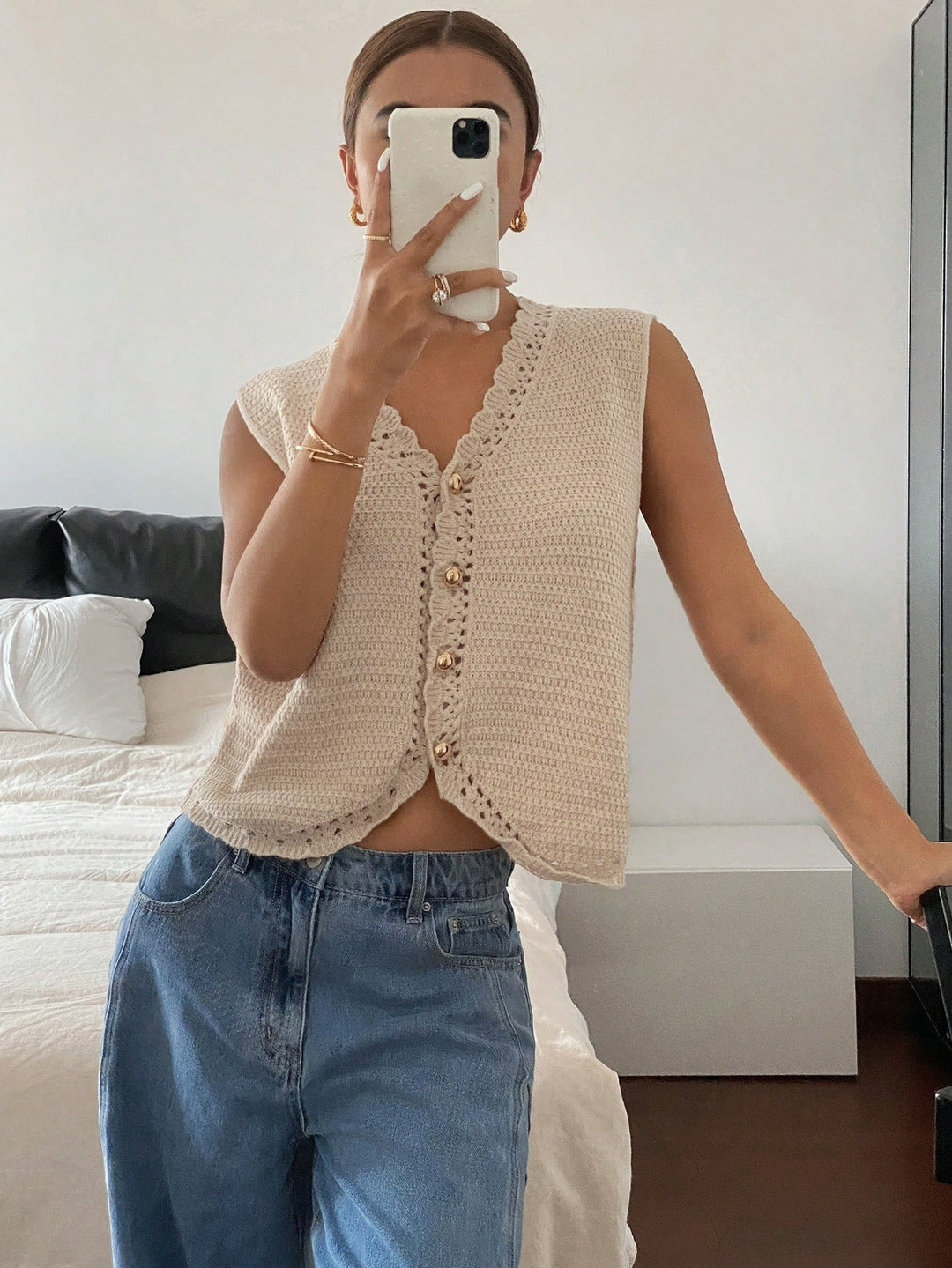 The V-Neck Button Sweater Vest