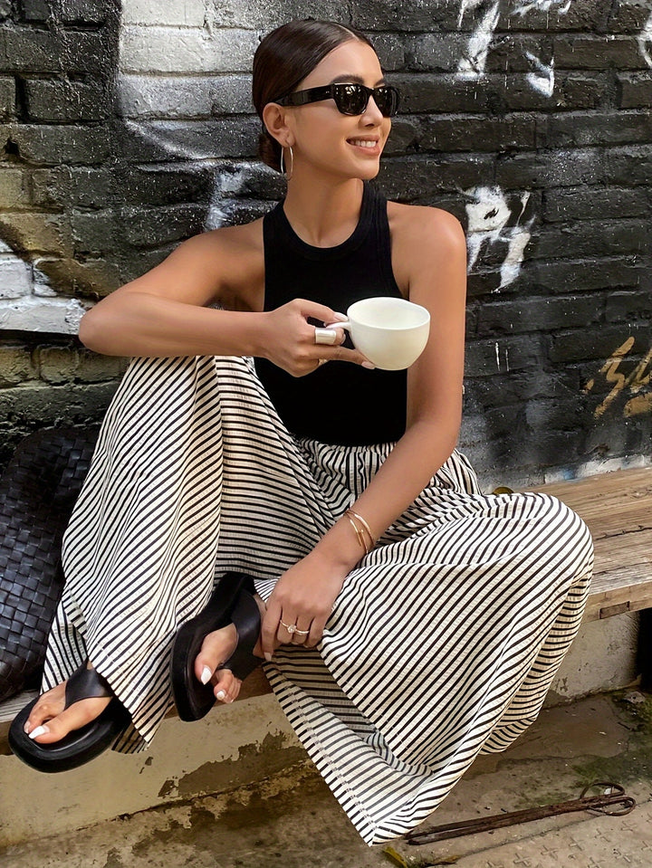 The Striped Wide-Leg Trouser
