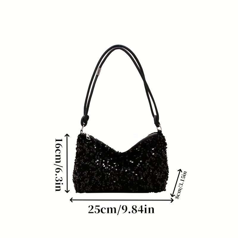 Sequined Shoulder Bag – Chic & Stylish with Strap