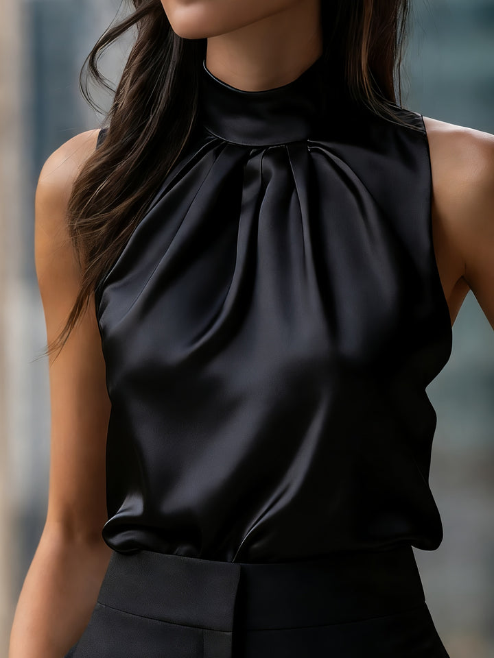 The Satin Pleated Top