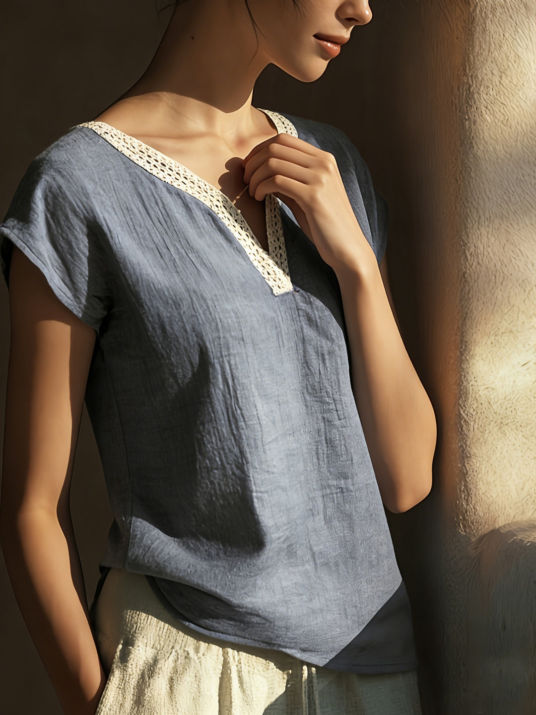 The Lace V-Neck Blouse
