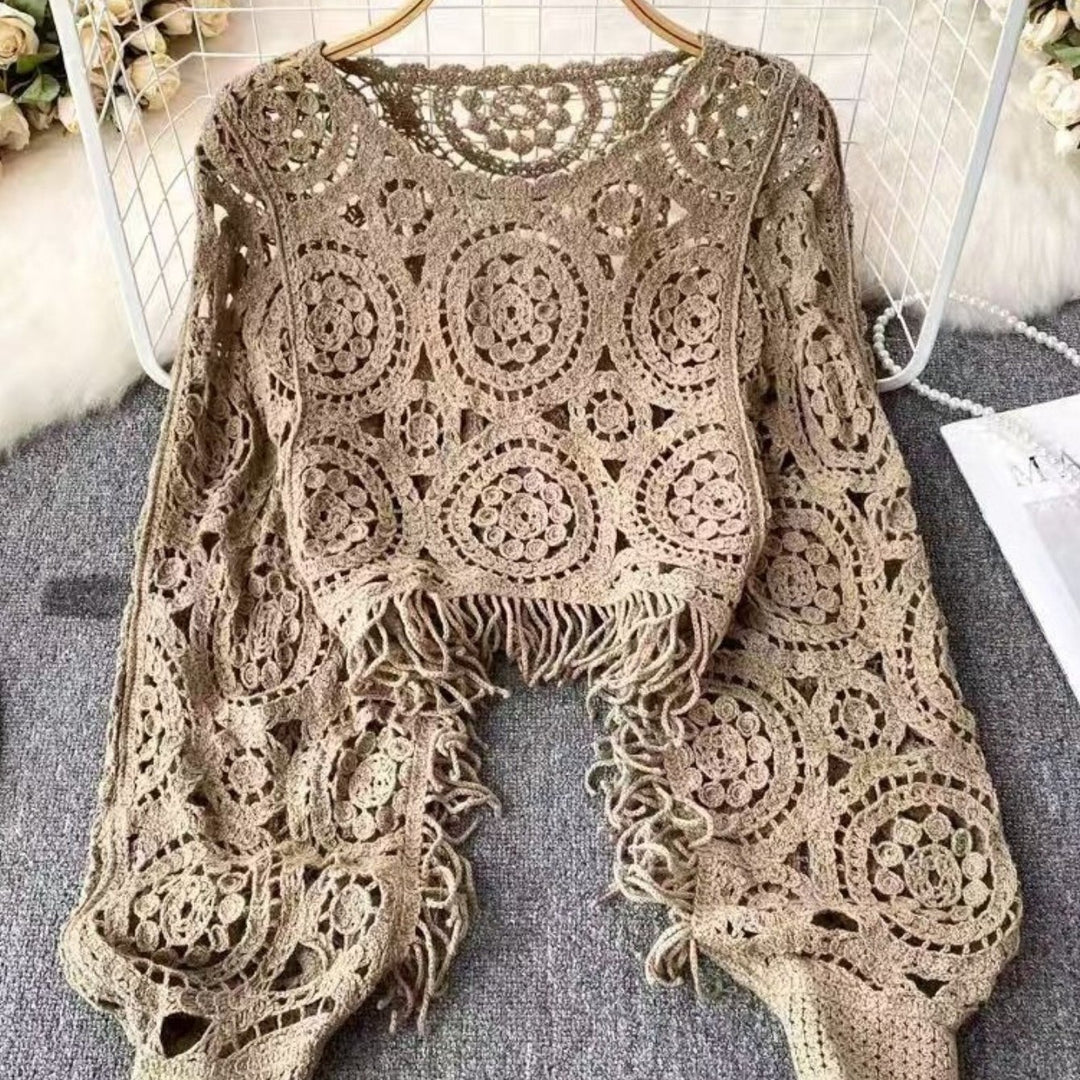 The Fringe Long Sleeve Cover-Up