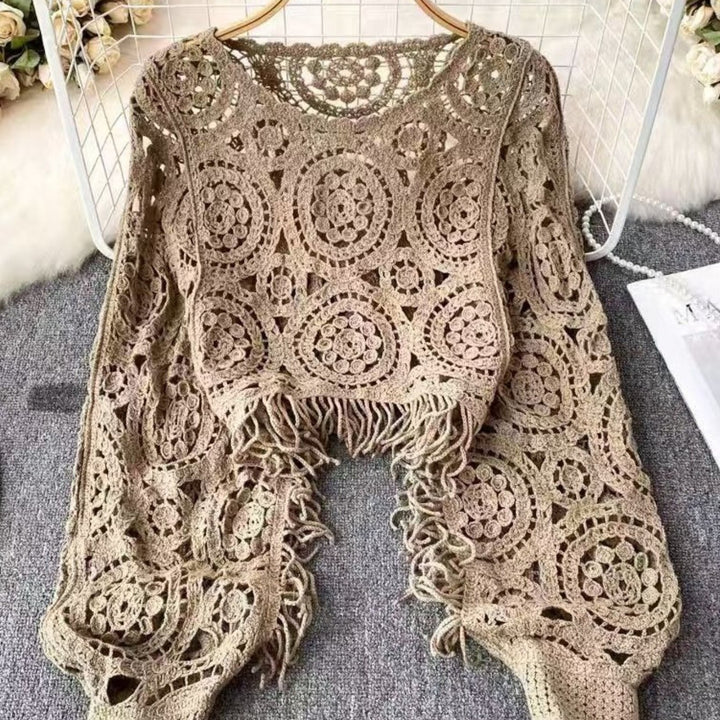 The Fringe Long Sleeve Cover-Up