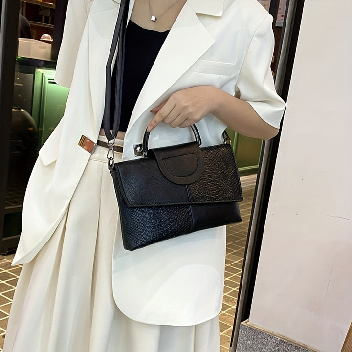 Mila&June's Shoulder Crossbody Bag Alligator Pattern Flap