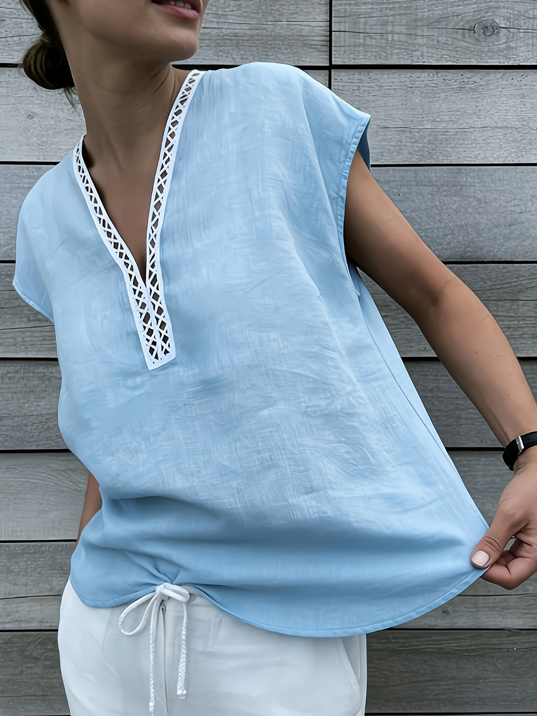 The Linen V-Neck Blouse