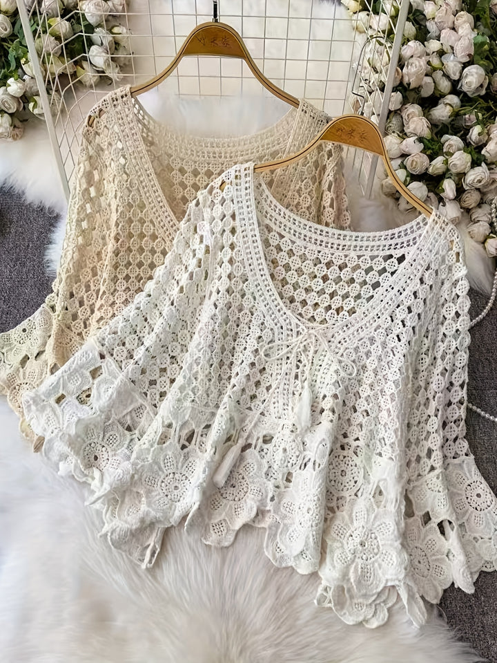 The Floral Patchwork Tie-Front Top