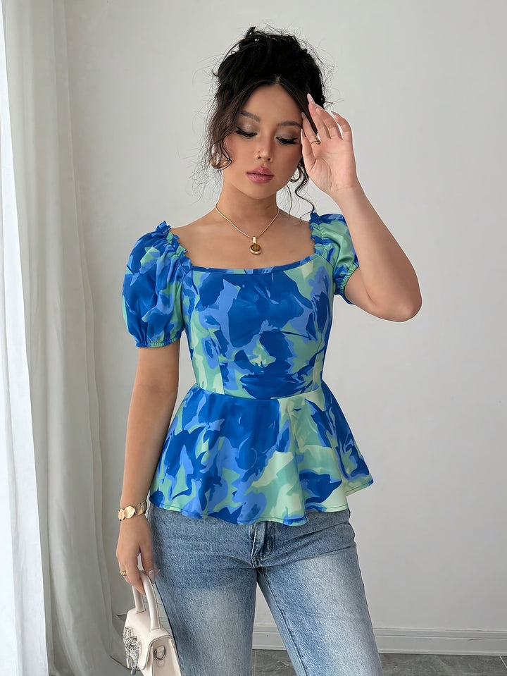 The Floral Square Neck Set