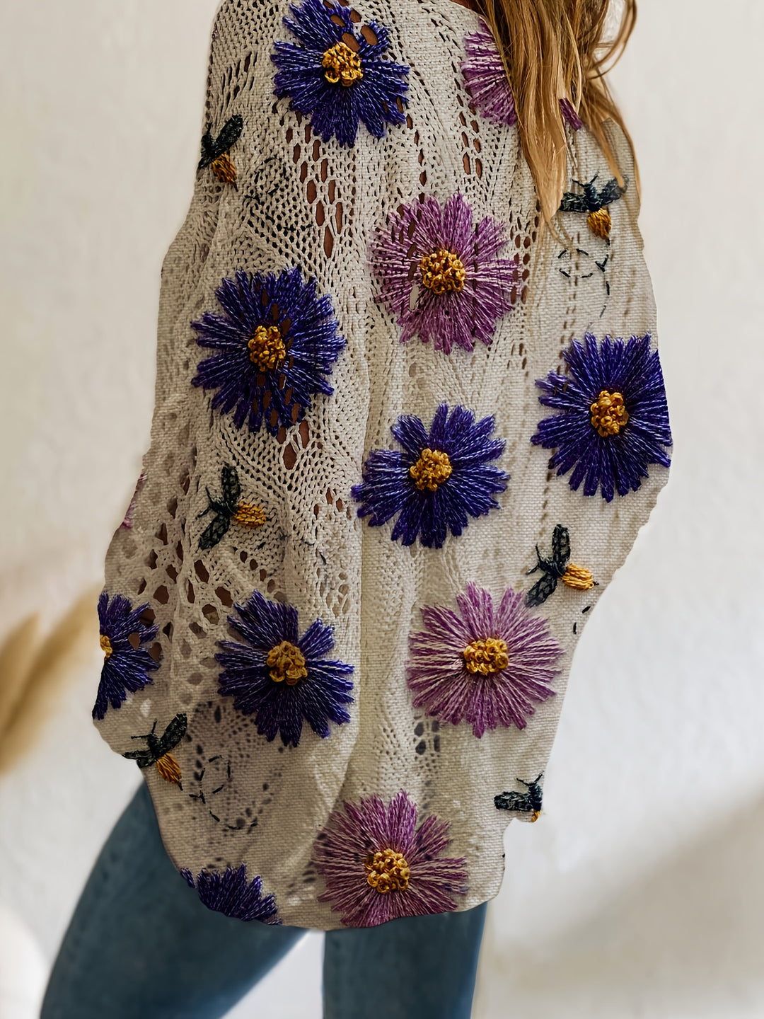 The Rhombus Batwing Floral Cover-Up
