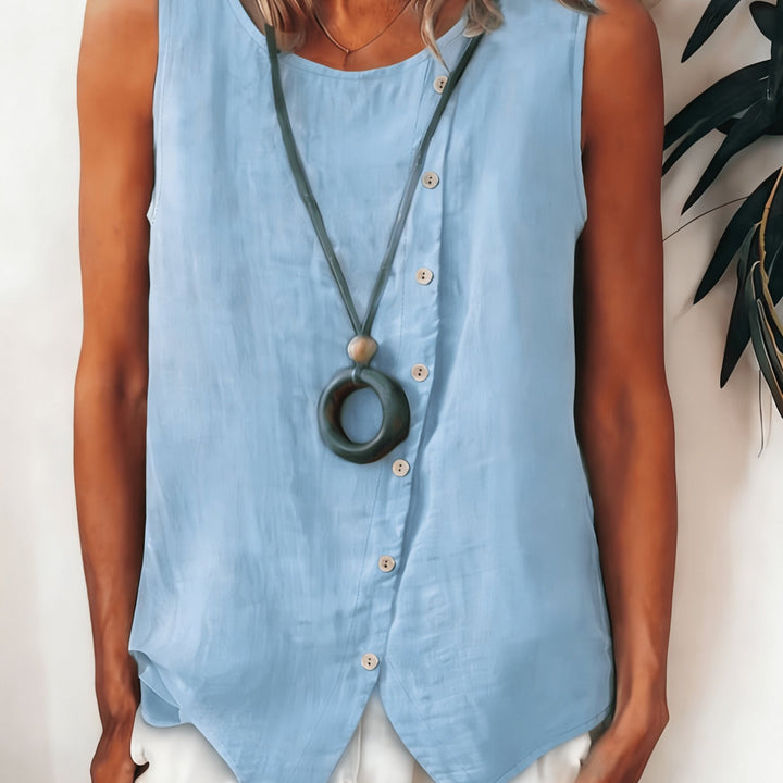 The Sleeveless Button-Up