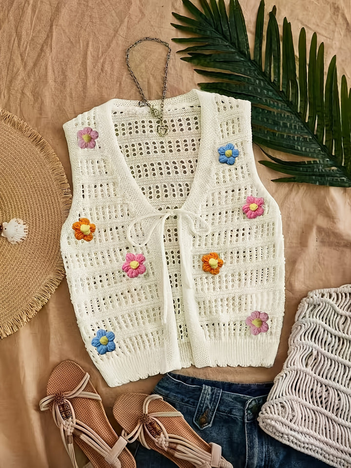 The Floral Open-Knit Cardigan