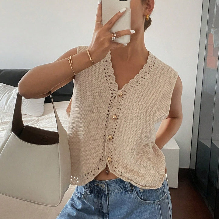 The V-Neck Button Sweater Vest