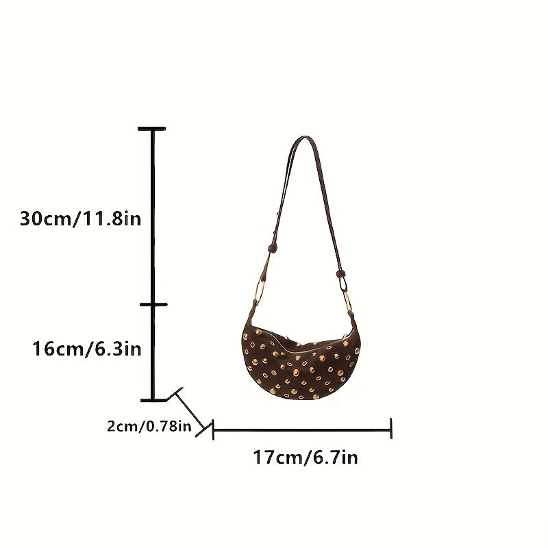 Luna Crescent Punk Crossbody Bag – Edgy & Stylish