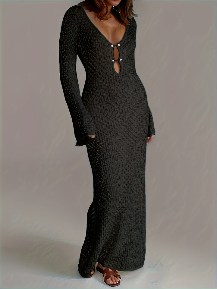 Riviera Crochet Beach Cover-Up — Long Maxi Dress