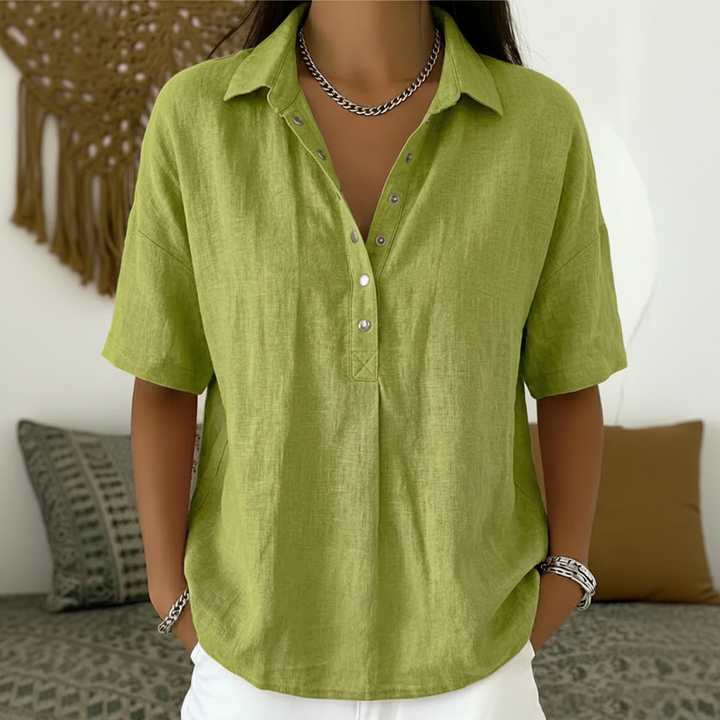 Collared Button Blouse