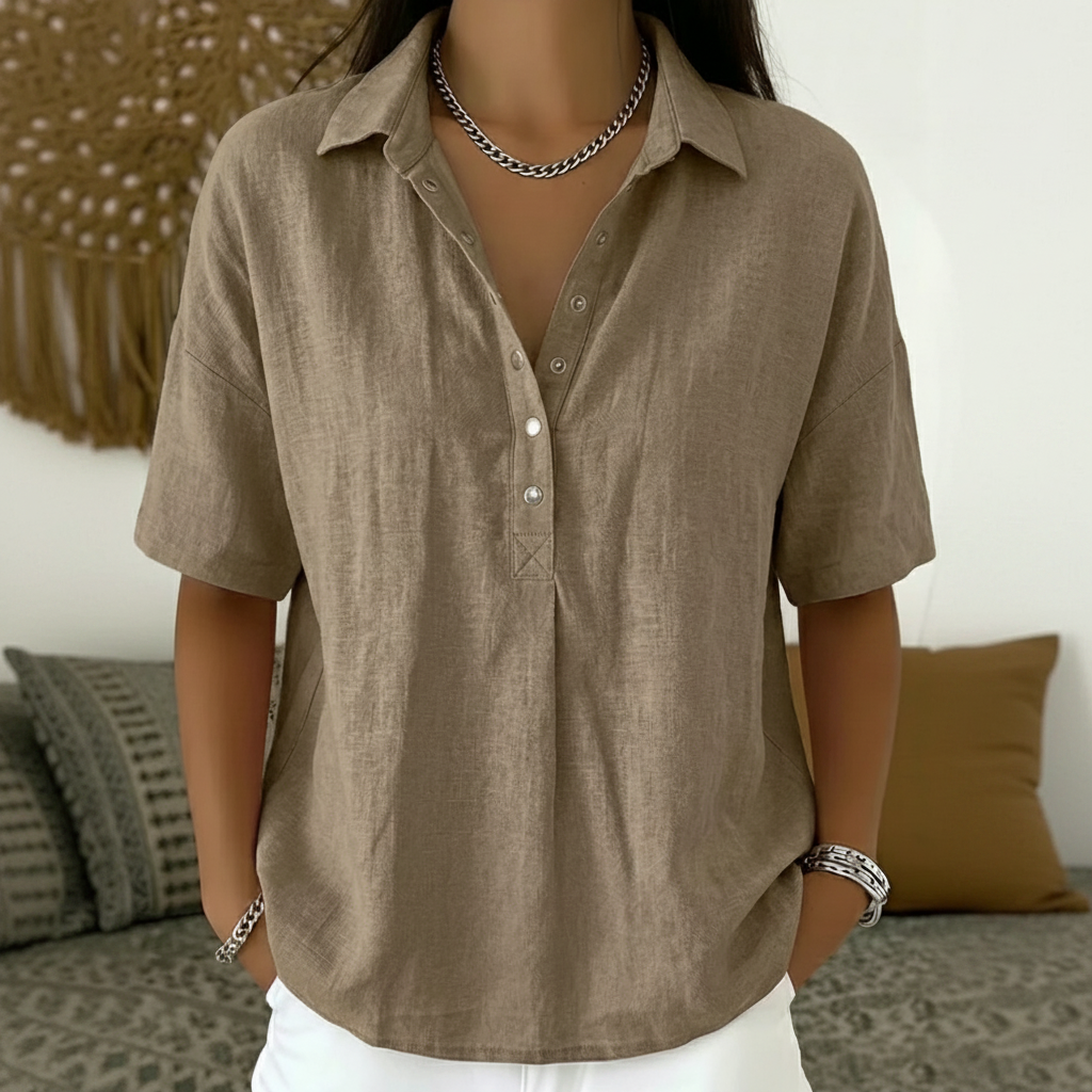 Collared Button Blouse