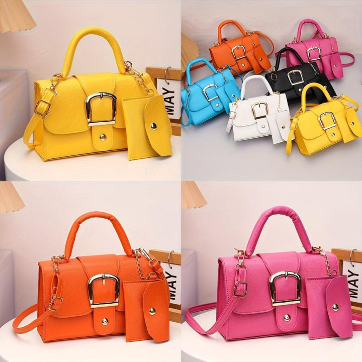 Golden Accent Buckle Bag