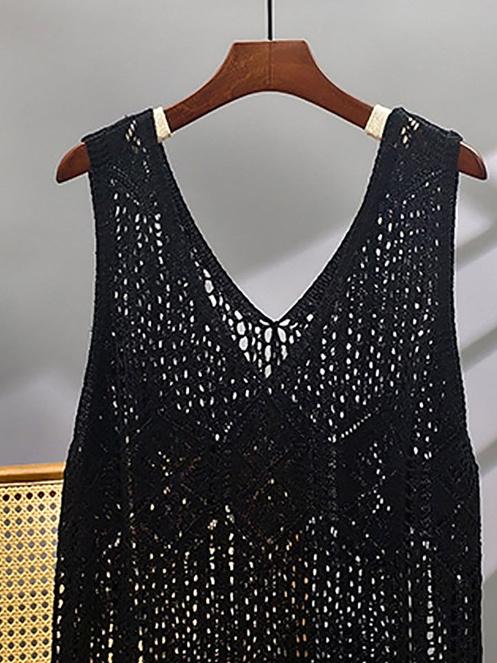 The V-Neck Hollow Side-Slit Vest