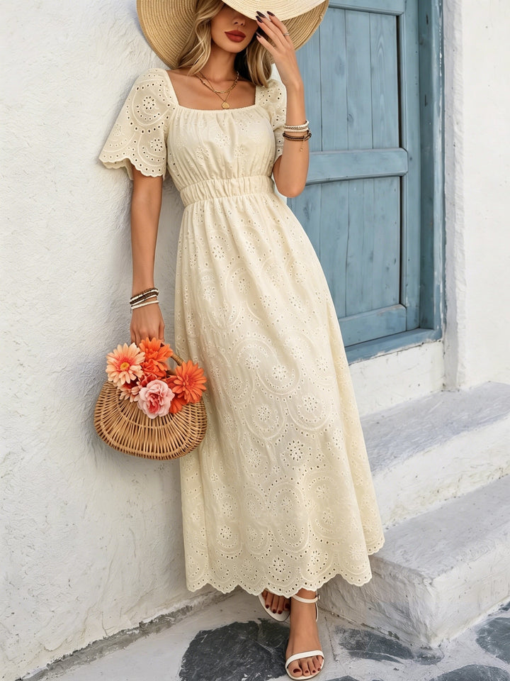 Vintage Eyelet Midi Dress — Romantic Coquette White