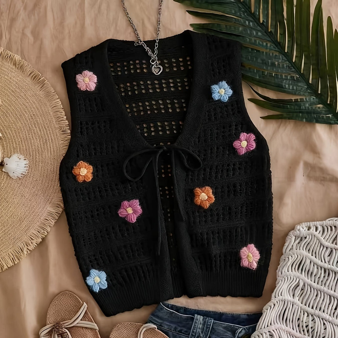 The Floral Open-Knit Cardigan