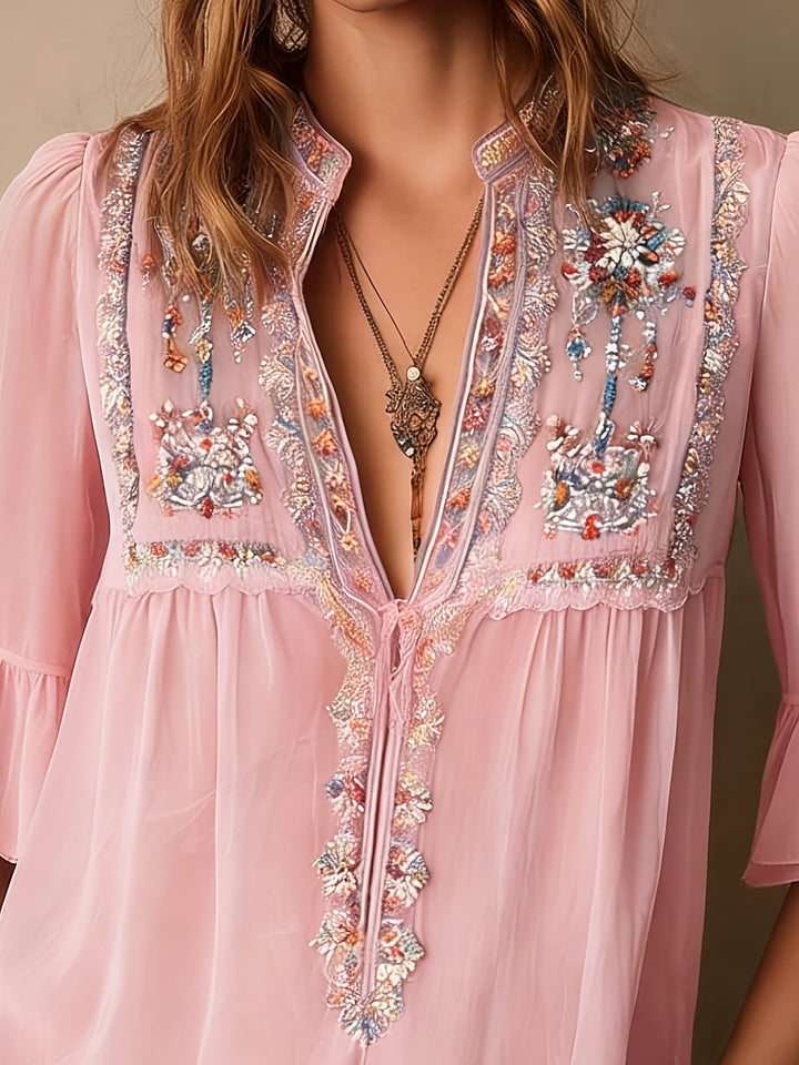 Sheer Floral Blouse — Romantic Statement Top