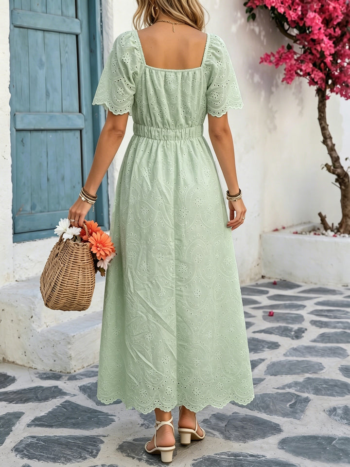 Vintage Eyelet Midi Dress — Romantic Coquette White