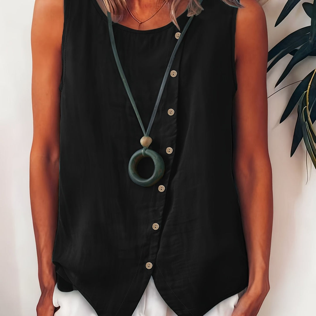 The Sleeveless Button-Up